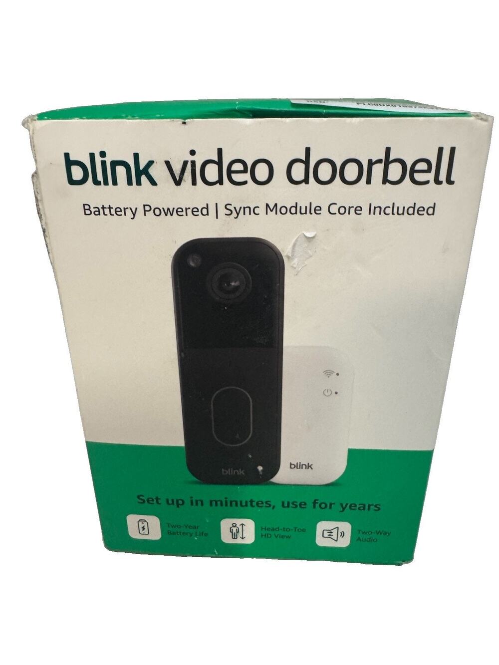 Blink Video Doorbell 2nd Gen Battery Powered w/ Sync Module, Alexa, Black NEW